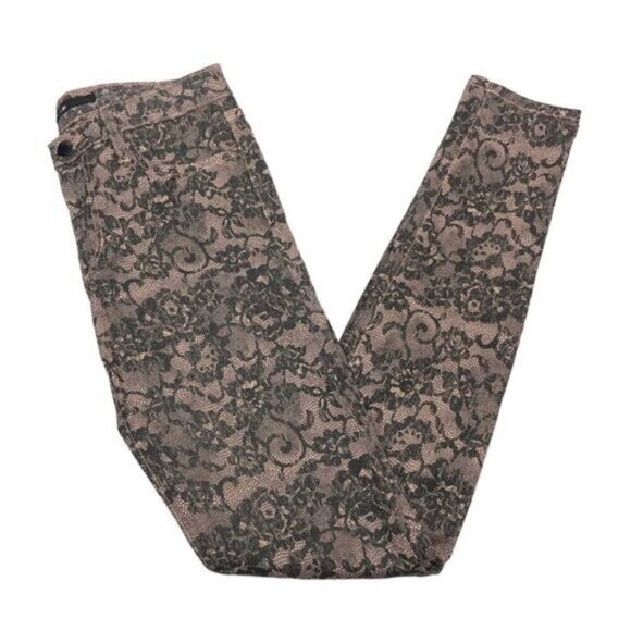 Joe's Jeans Womens Chantilly Mid Rise Lace Print Skinny Jean 26 Blush - Picture 5 of 11